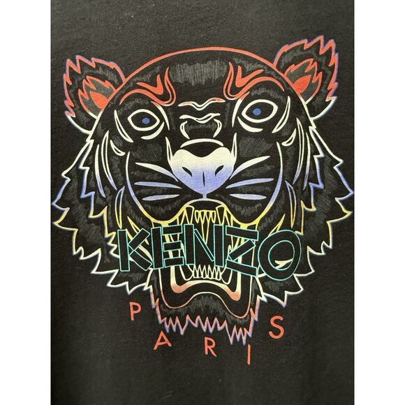Kenzo UNISEX T Shirt Black Big Tiger Graphic Paris Short Sleeve Tee Medium READ - Picture 1 of 5